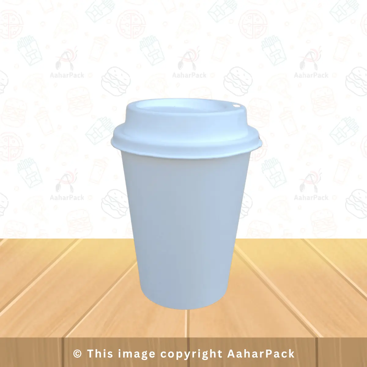 210 ML (7OZ) Single Wall White Paper Cup With Paper Lid Without Straw Cut Pack Of 2000 Pcs